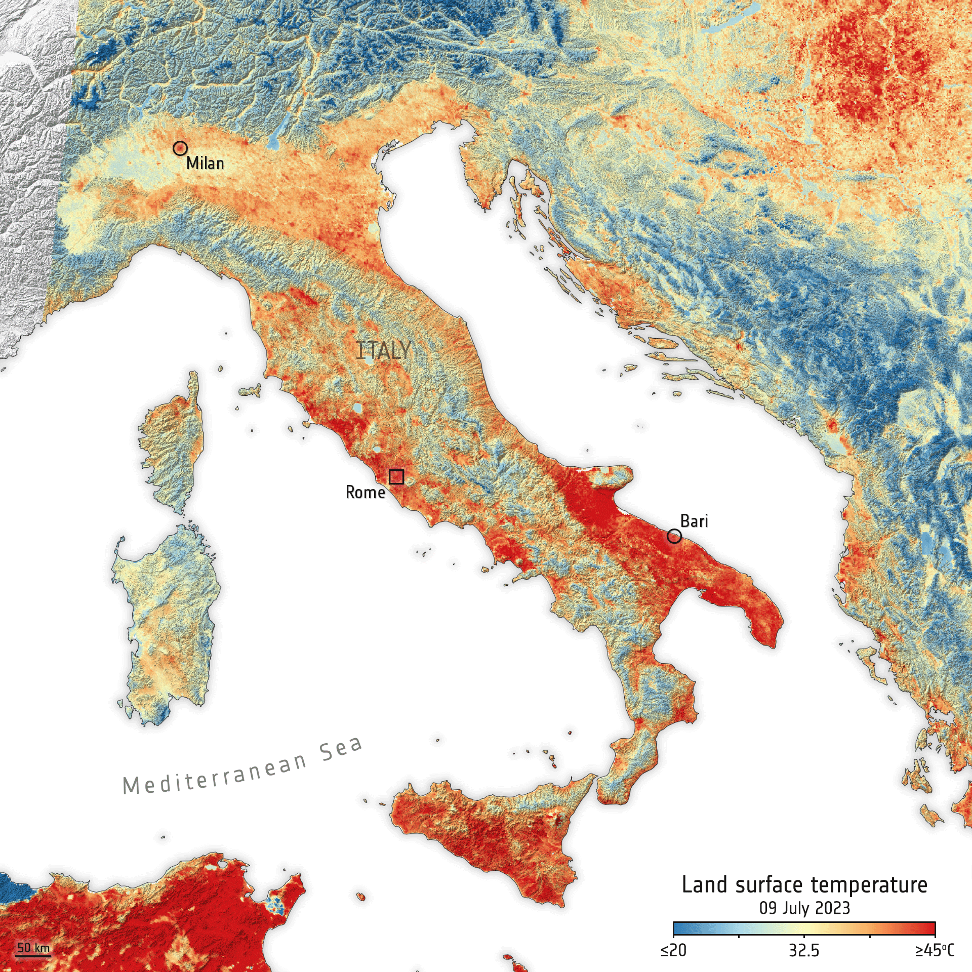 Land-Surface Temperature in Italy 
