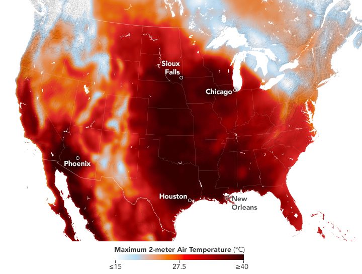Heat Dome Descends on Central United States 