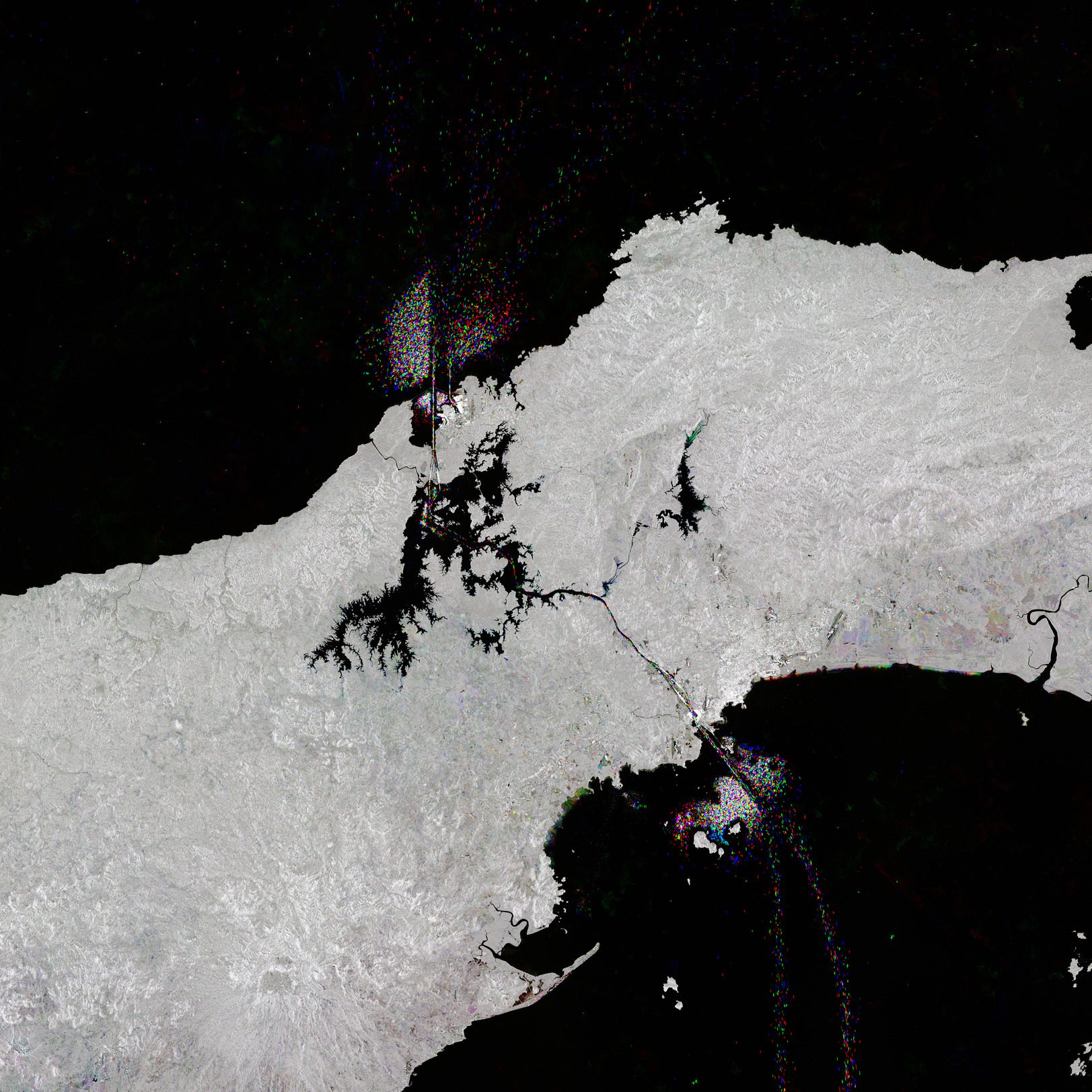 Panama Canal Ships Seen From Space 