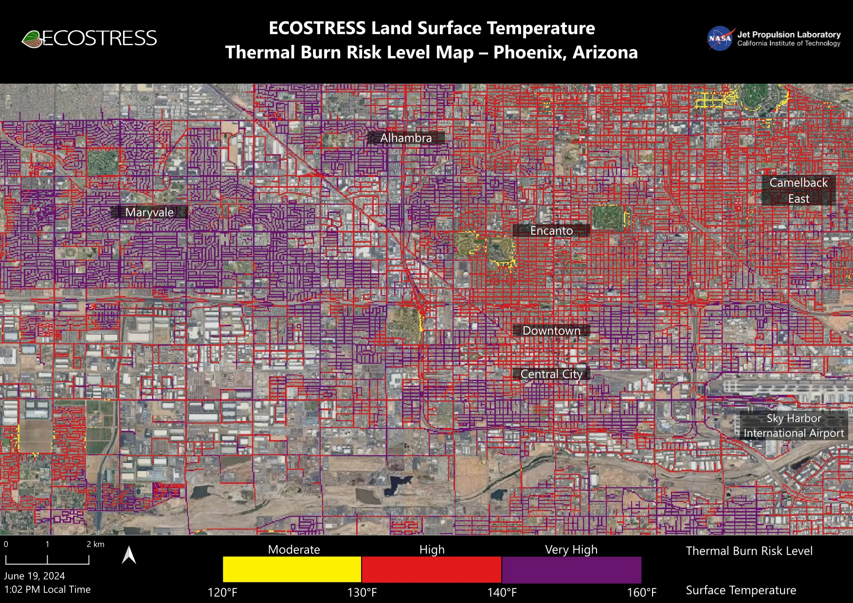 NASA’s ECOSTRESS Maps Burn Risk Across Phoenix Streets 