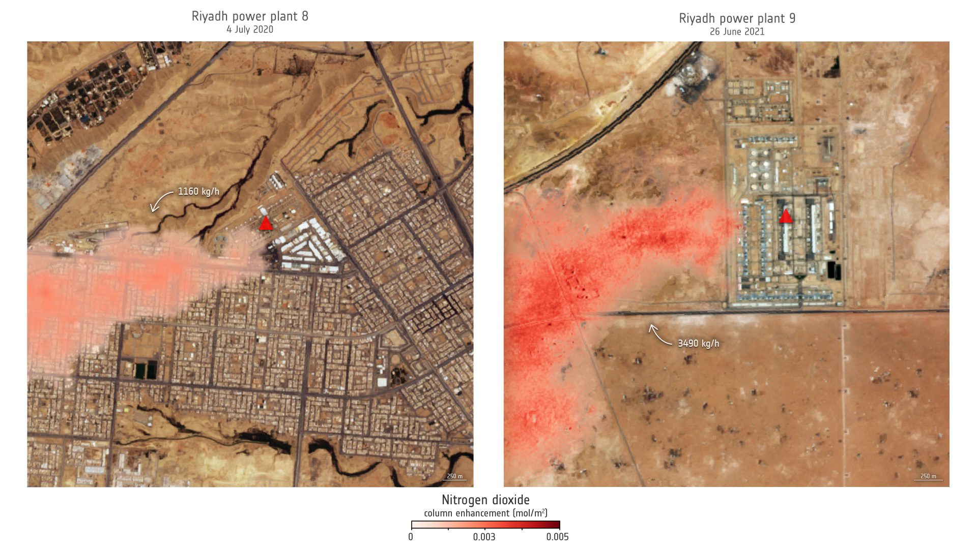Nitrogen Dioxide Plumes Over Saudi Arabia 