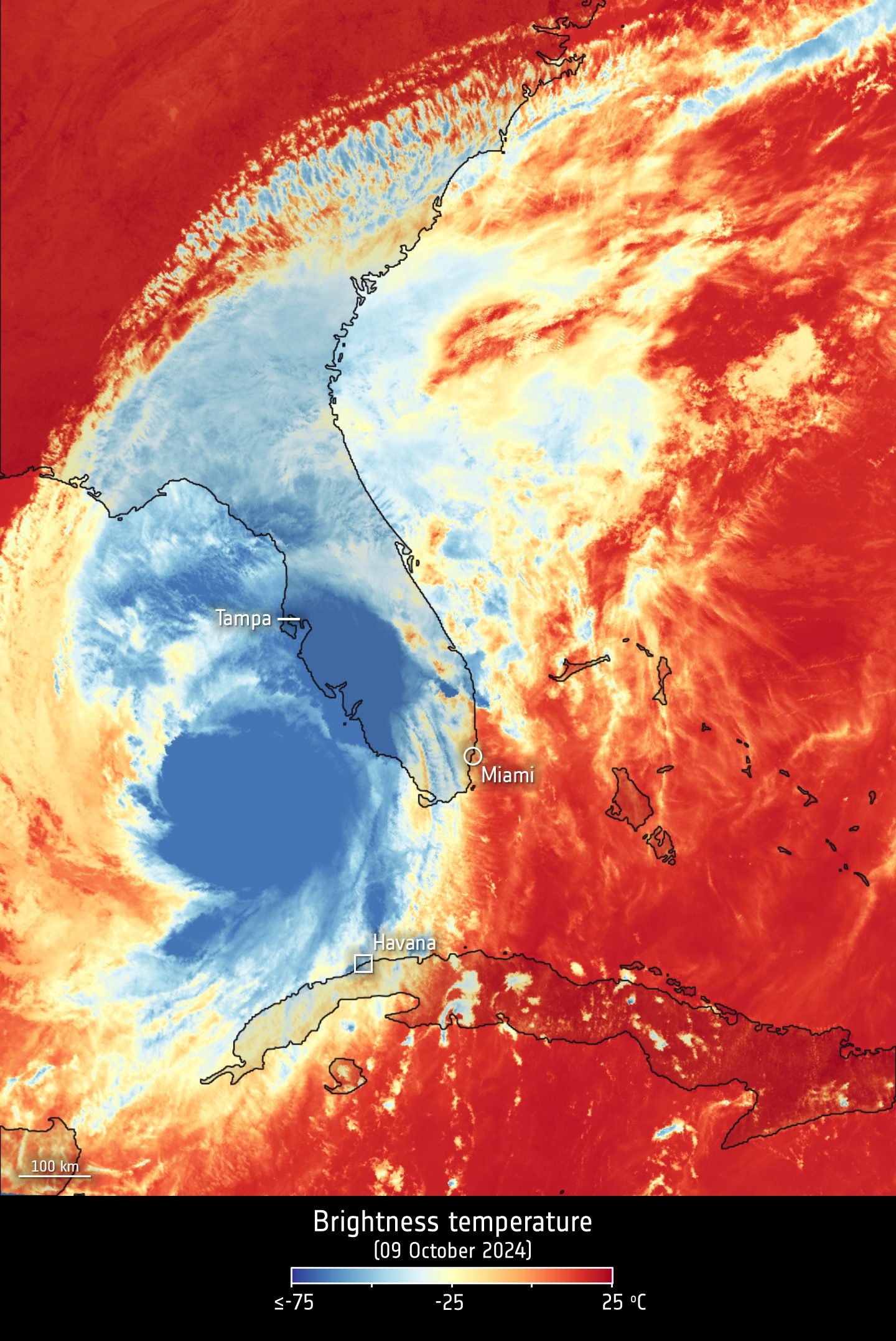 Hurricane Milton Viewed by Sentinel-3 
