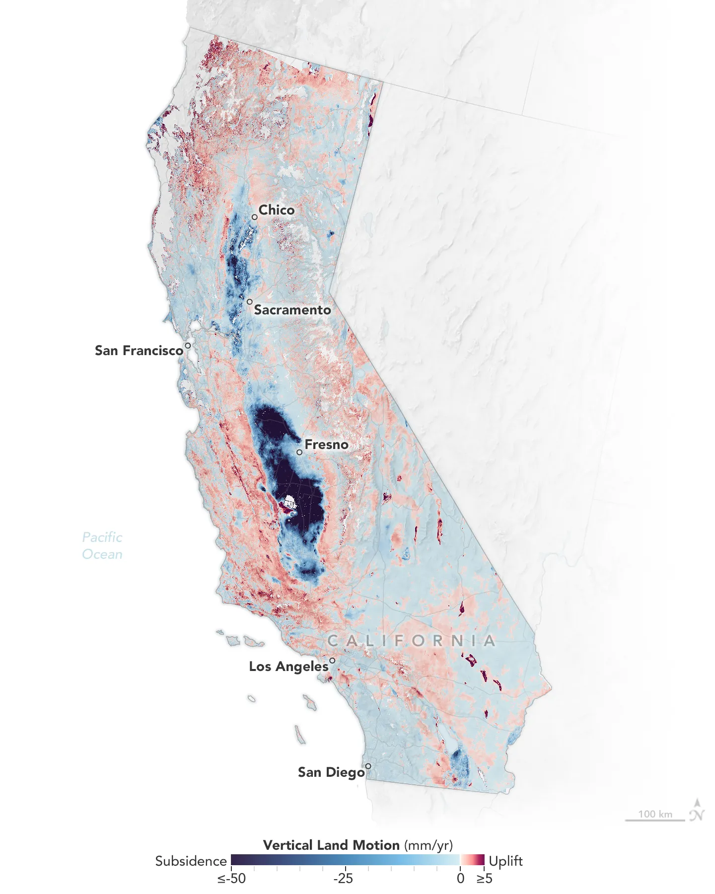 NASA-Led Study Pinpoints Areas Sinking, Rising Along California Coast 