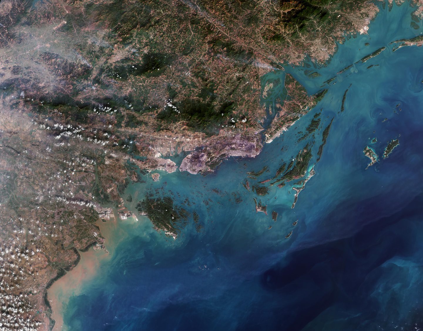 Vietnam Bay and Islands Viewed from Space 