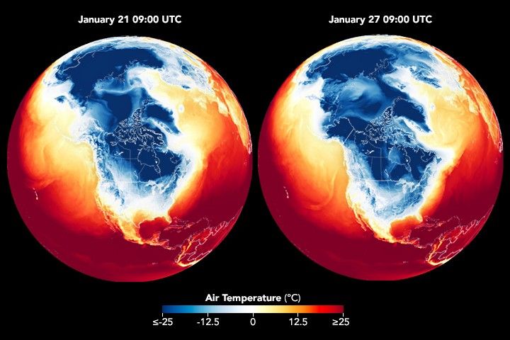 NASA Satellites Capture Extreme January Cold Patterns 