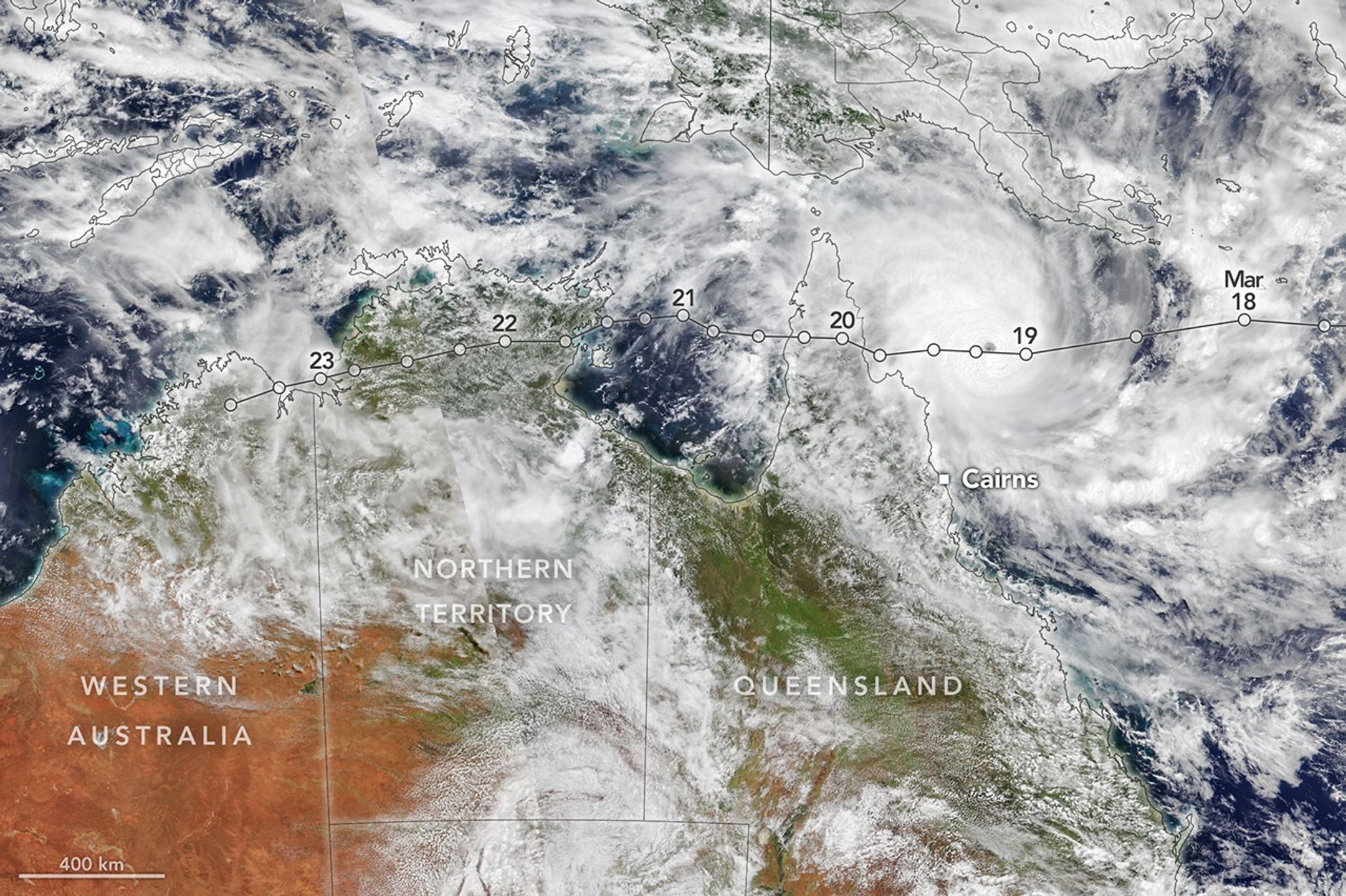 Tropical Cyclone Narelle Crosses Australia 