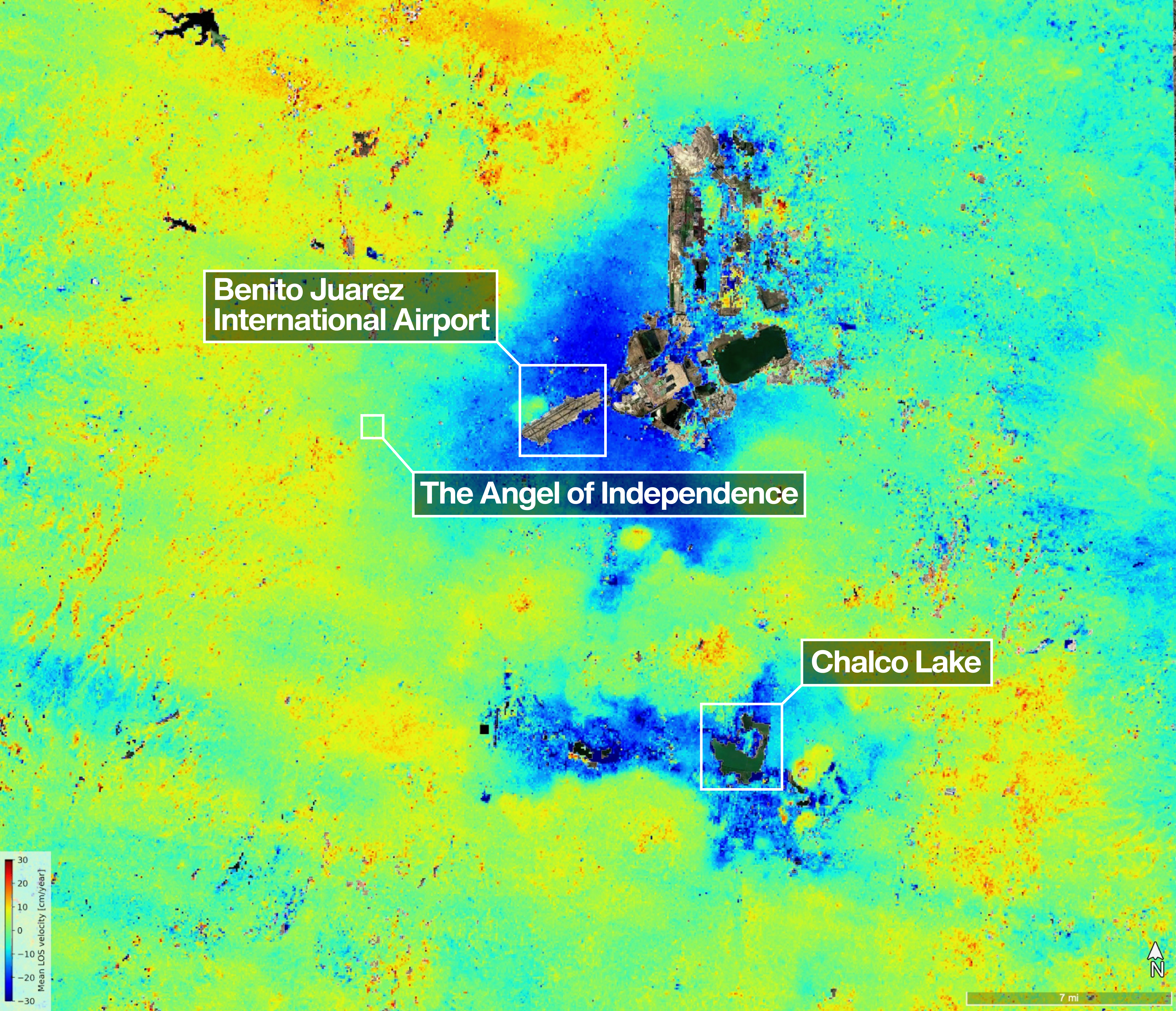 Satellite Radar Reveals Mexico City’s Rapid Subsidence